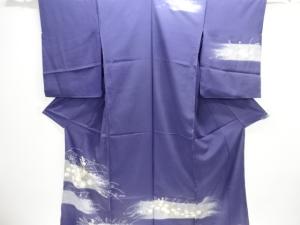 アンティーク　絽秋草模様刺繍着物仮絵羽